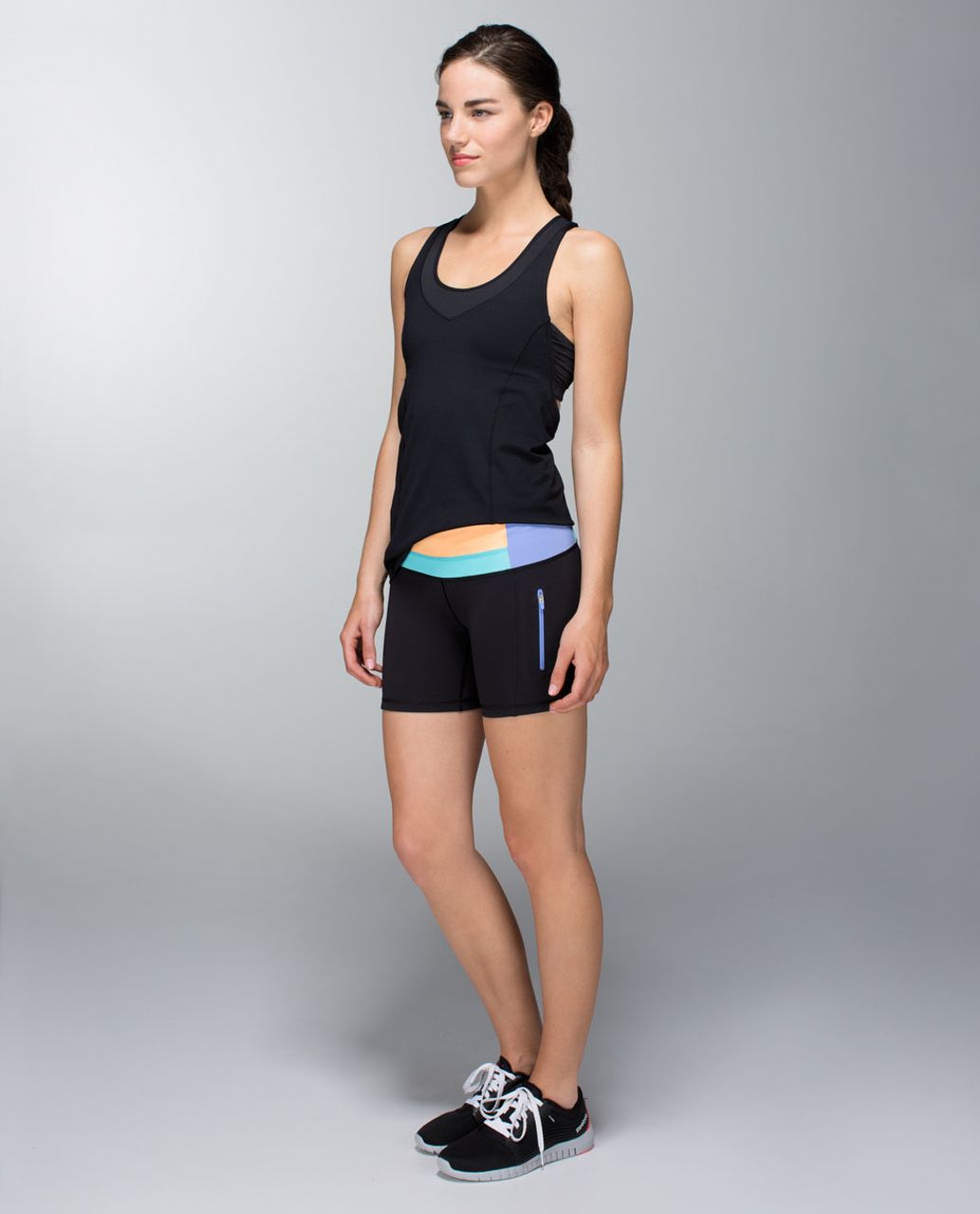 Lululemon Run:  Fast Track Short II - Black / Angel Blue / Lullaby