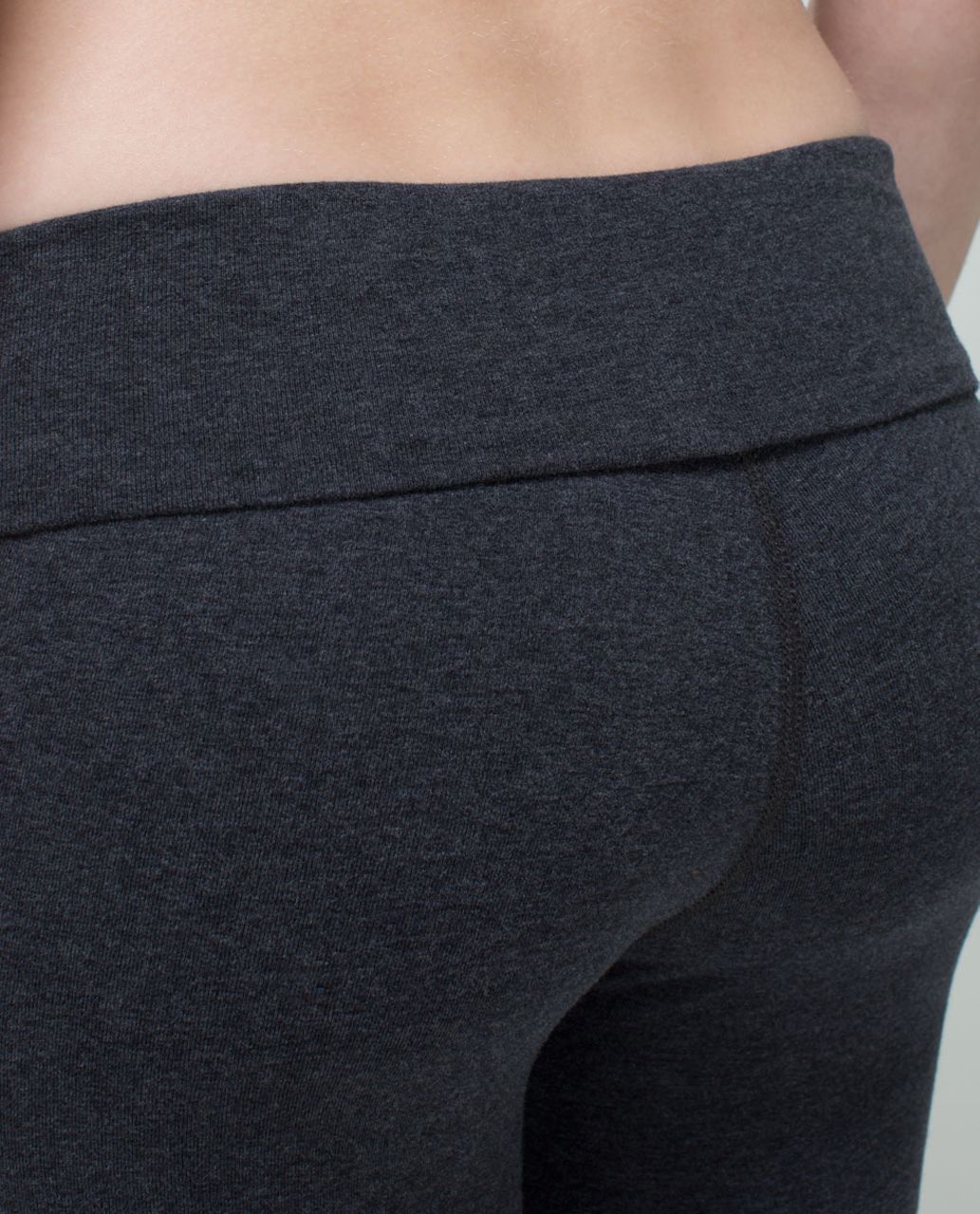 Lululemon Wunder Under Crop (Roll Down) *Cotton - Heathered Black