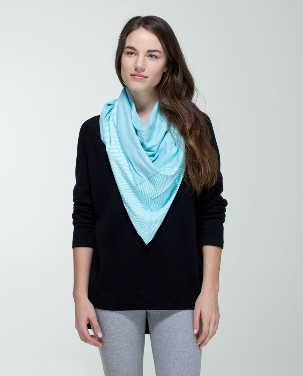 Lululemon Throw Me Over Scarf - Heathered Angel Blue / Tonka Stripe Printed Angel Blue White