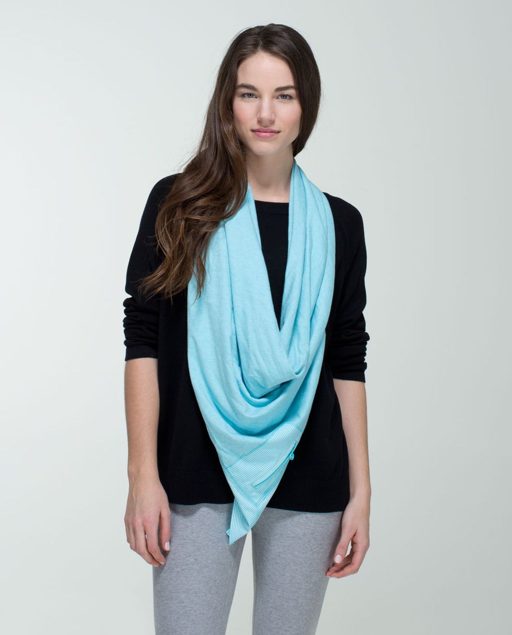 Lululemon Throw Me Over Scarf - Heathered Angel Blue / Tonka Stripe Printed Angel Blue White