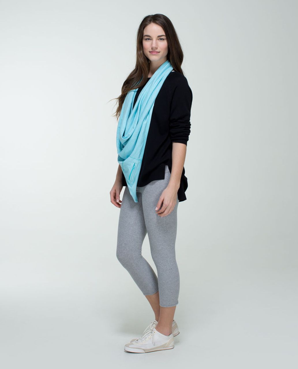 Lululemon Throw Me Over Scarf - Heathered Angel Blue / Tonka Stripe Printed Angel Blue White