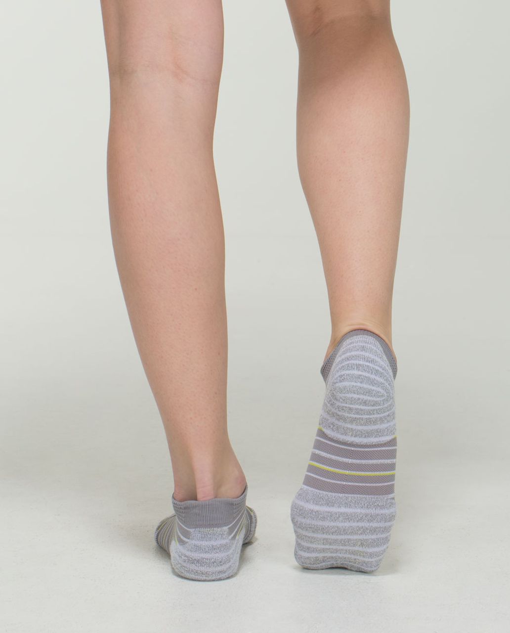 Lululemon Women's Ultimate Padded Run Sock - Deauville Stripe Ambient Grey