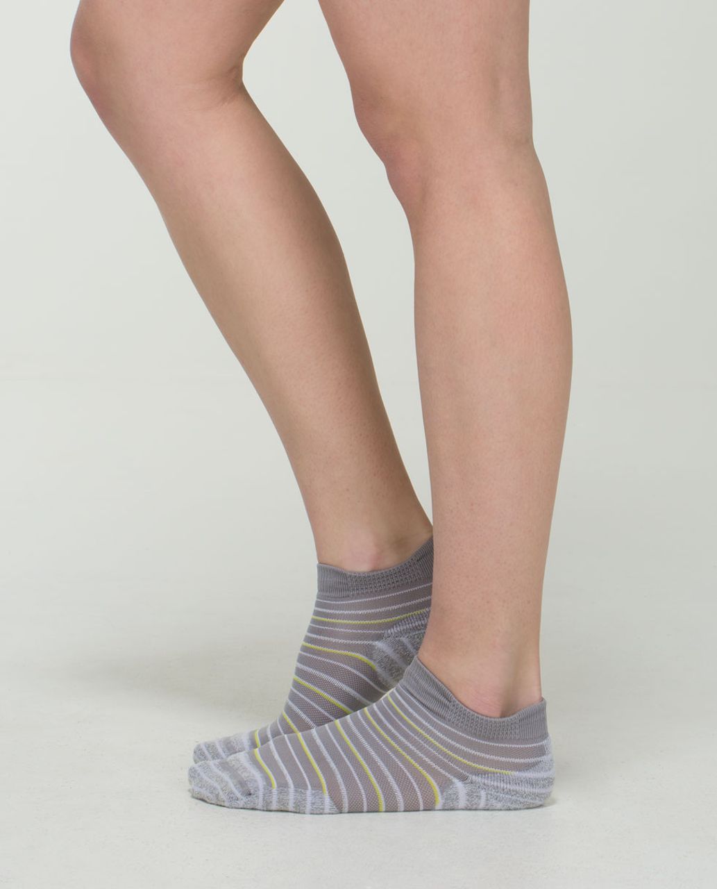 Lululemon Women's Ultimate Padded Run Sock - Deauville Stripe Ambient Grey