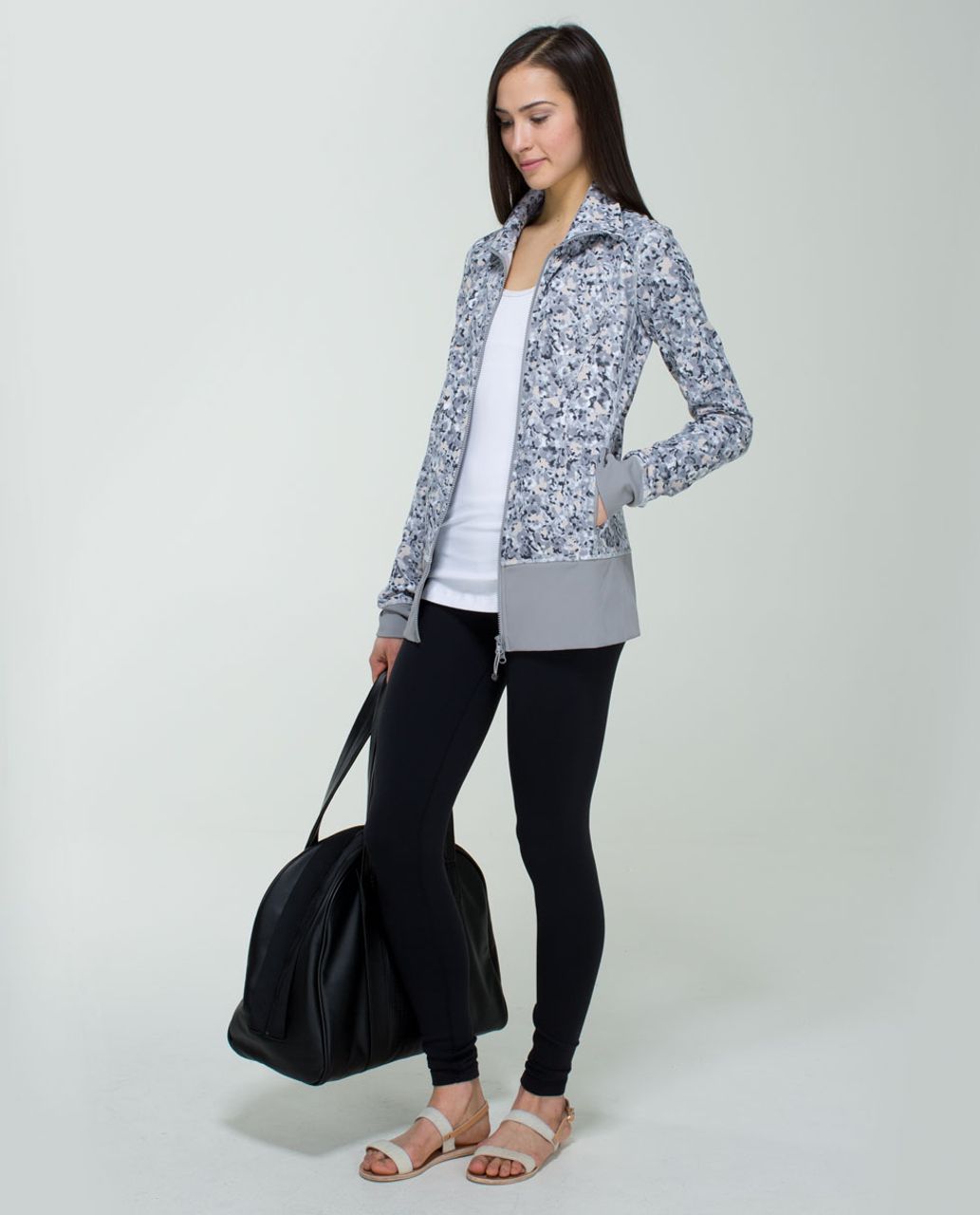 Lululemon Nice Asana Jacket - Not So Petite Fleur Silver Spoon / Silver Spoon / Ambient Grey