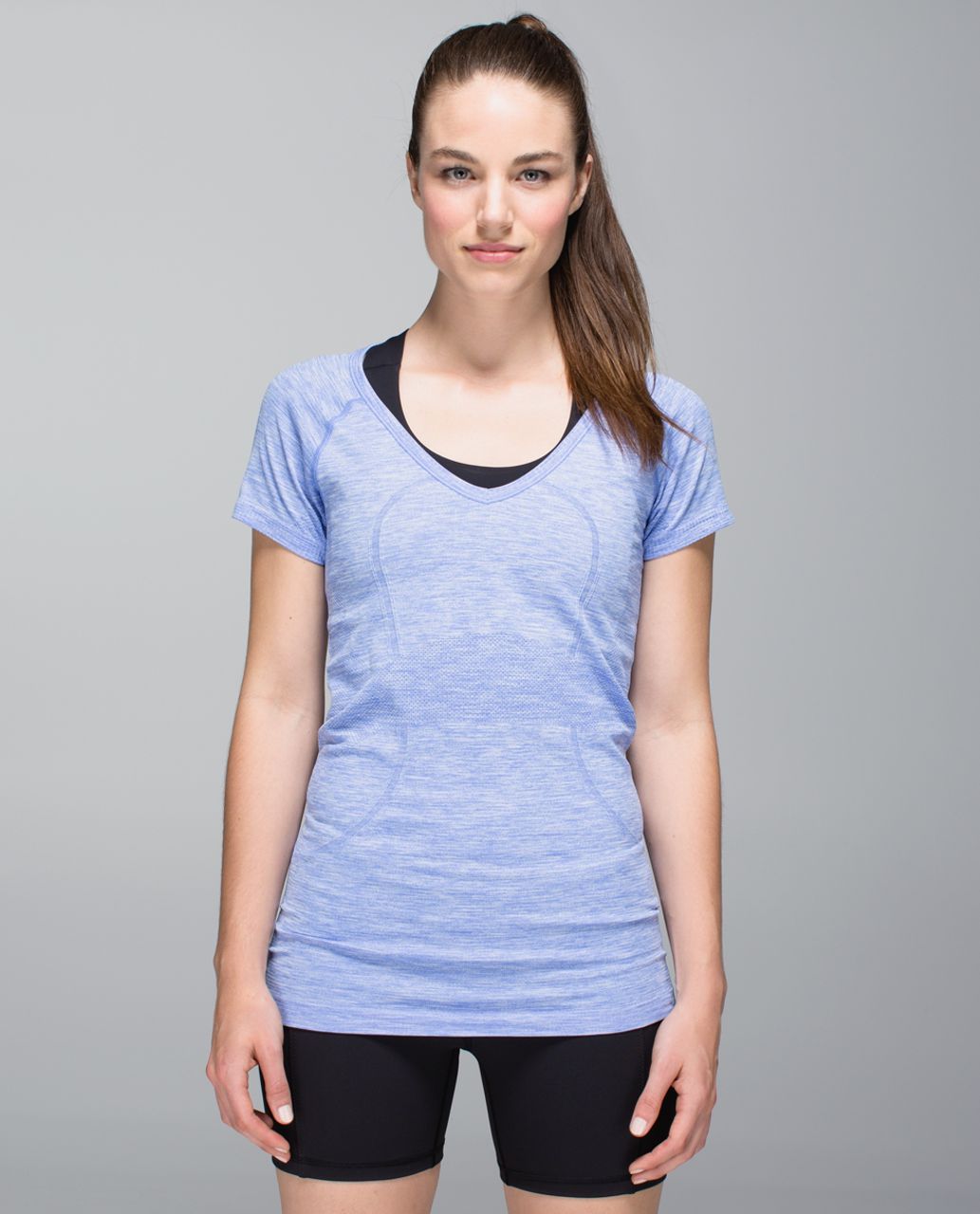 Lululemon Run: Swiftly Tech V Neck - Heathered Lullaby - lulu fanatics