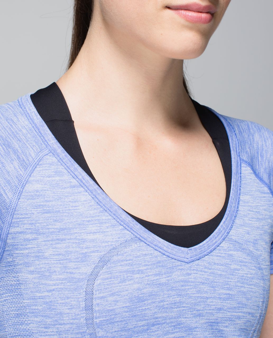 Lululemon Run:  Swiftly Tech V Neck - Heathered Lullaby