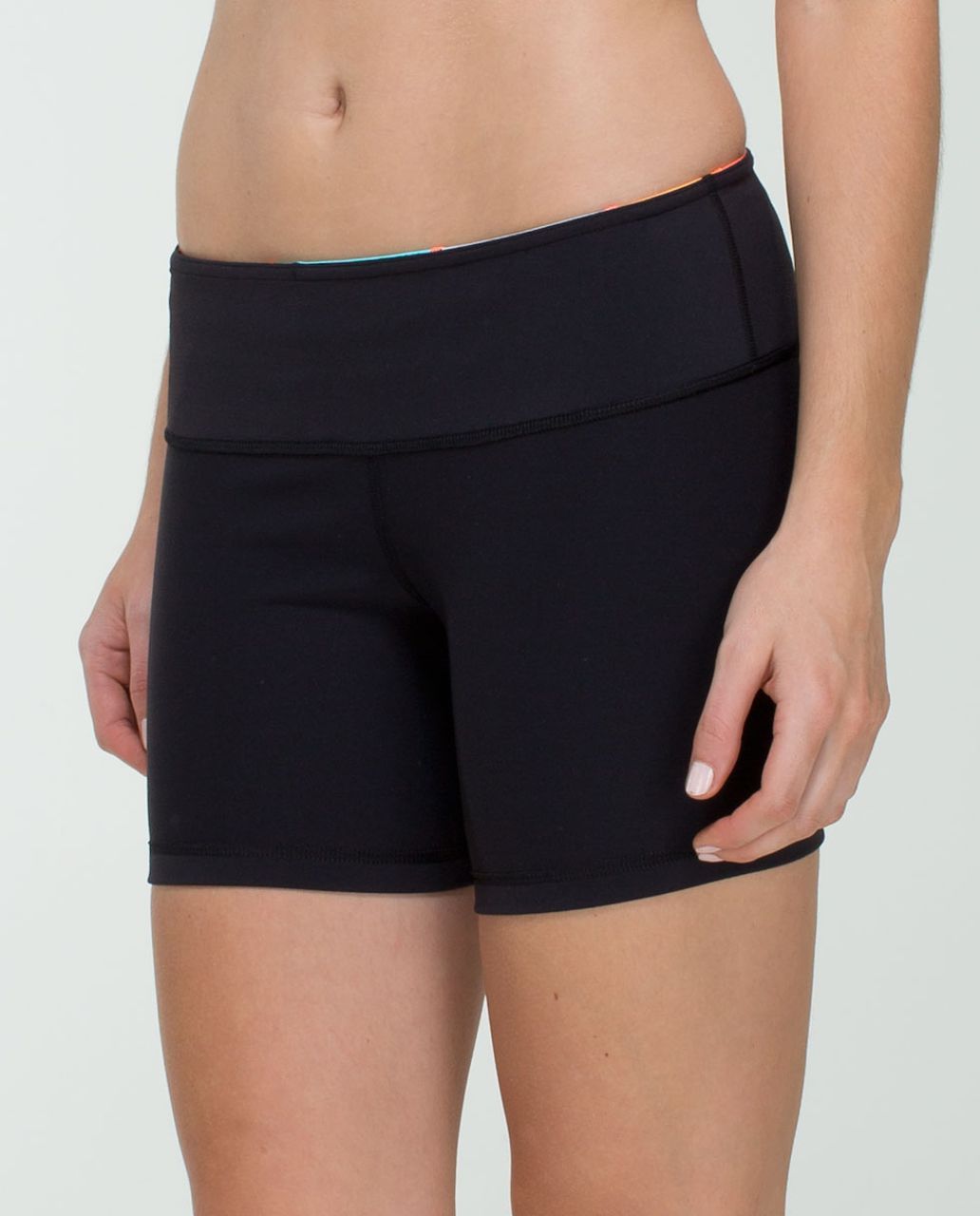 Lululemon Reverse Groove Short (Regular) *Full-On Luon - Black / Quilt Spring 14-10