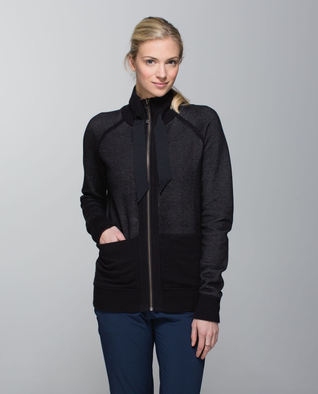 Lululemon Post Savasana Jacket - Black / Heathered Medium Grey