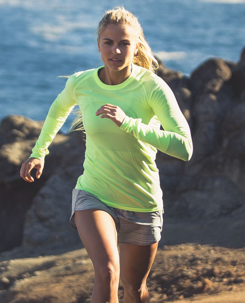 Lululemon Run:  Swiftly Tech Long Sleeve - Heathered Clear Mint