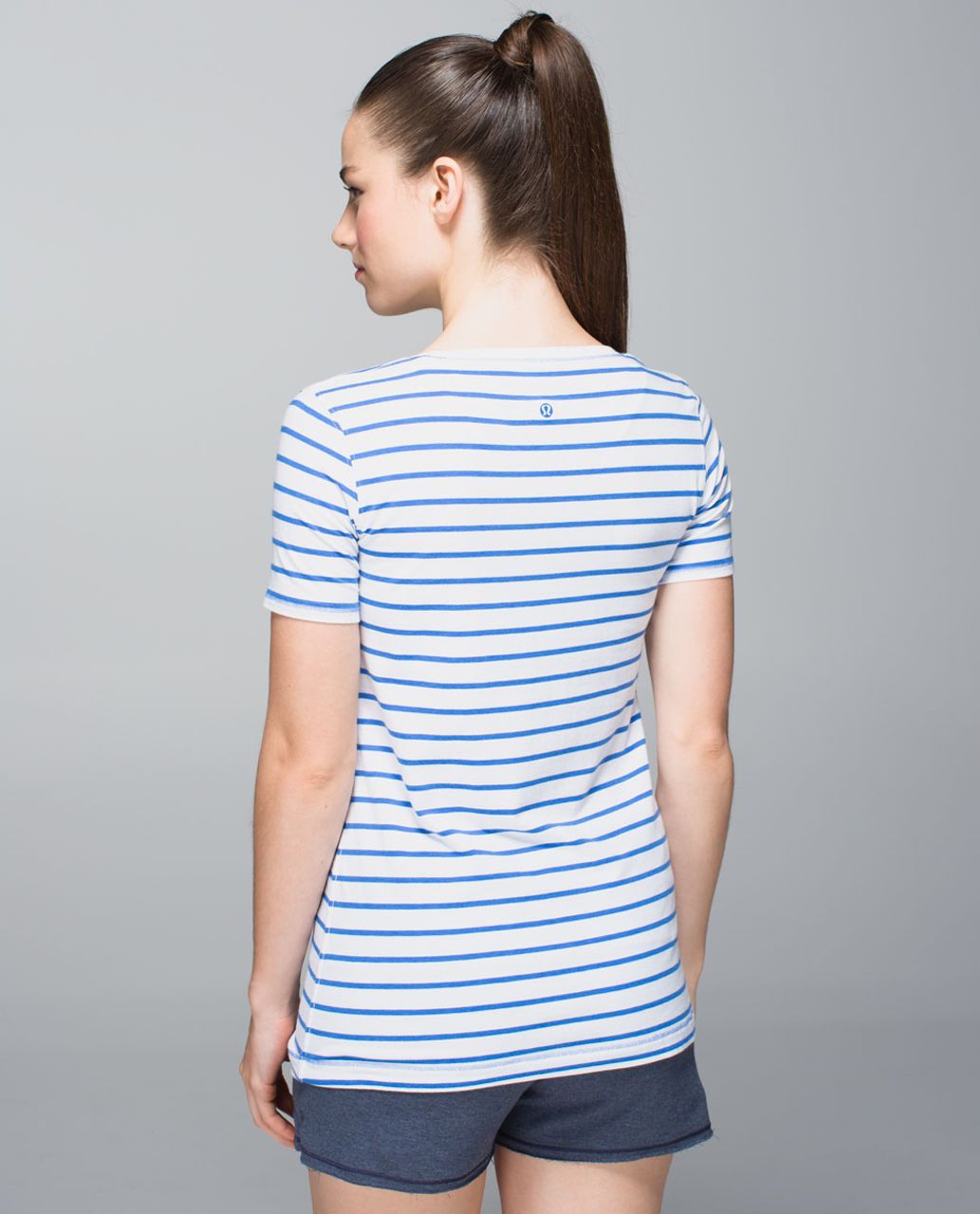 Lululemon Every Yogi Tee - Deauville Stripe Pipe Dream Blue White