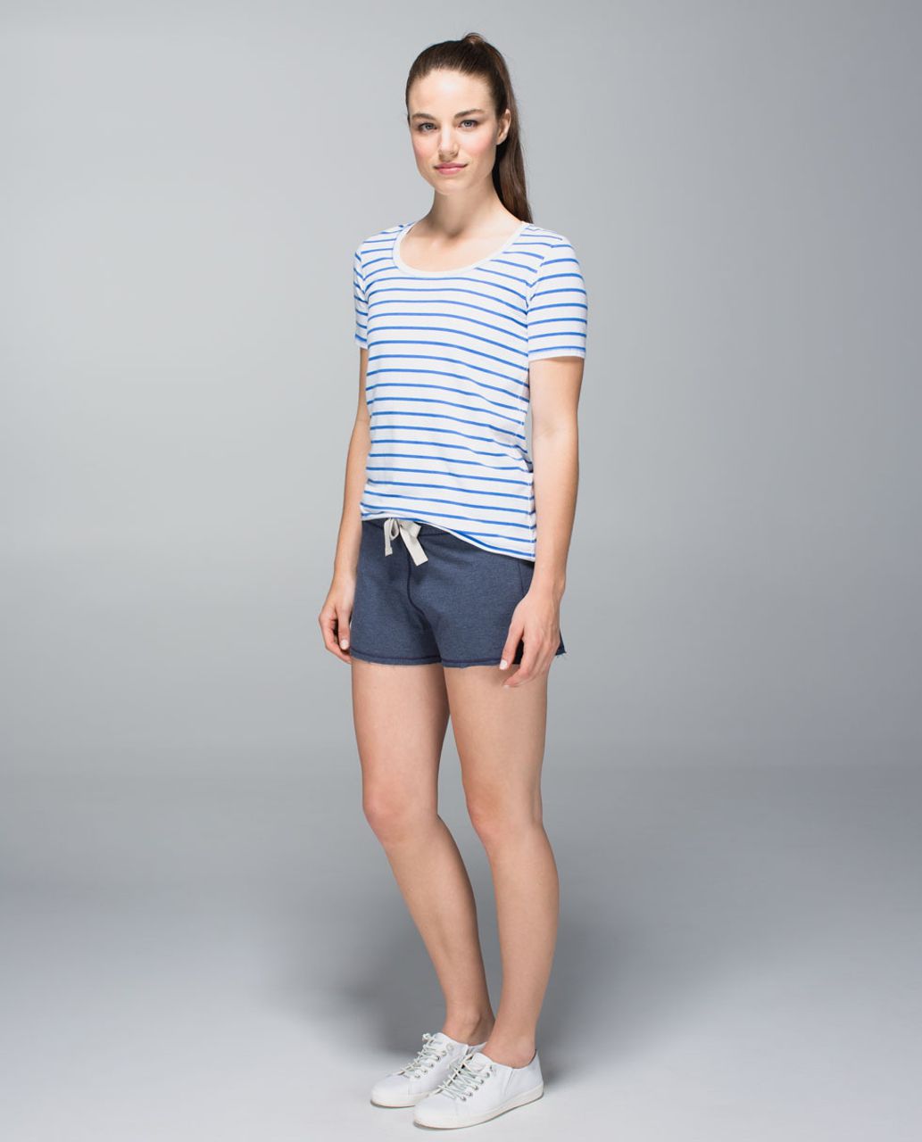 Lululemon Every Yogi Tee - Deauville Stripe Pipe Dream Blue White