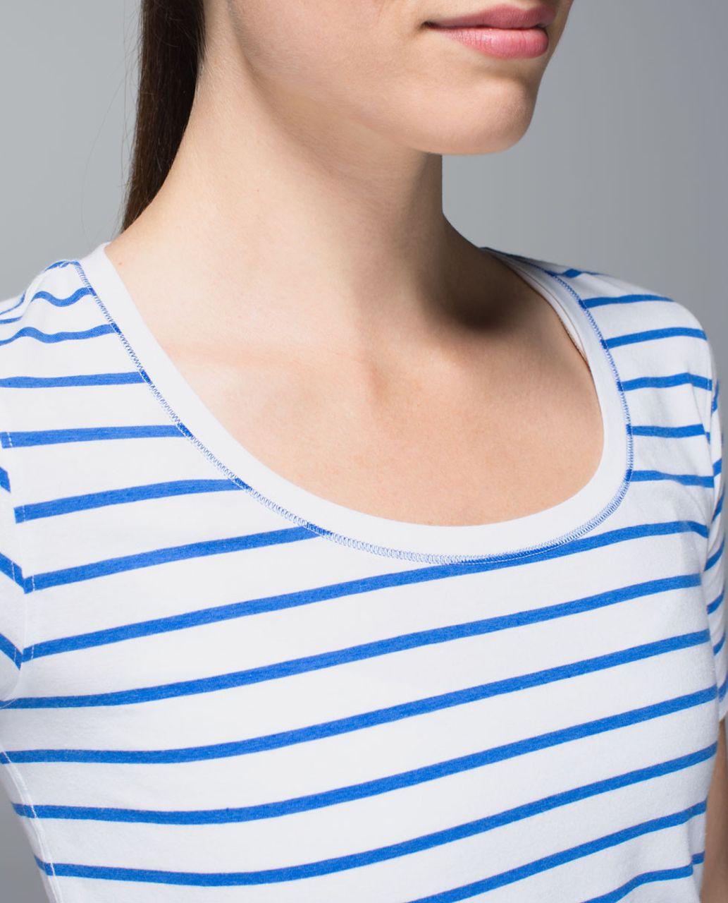 Lululemon Every Yogi Tee - Deauville Stripe Pipe Dream Blue White