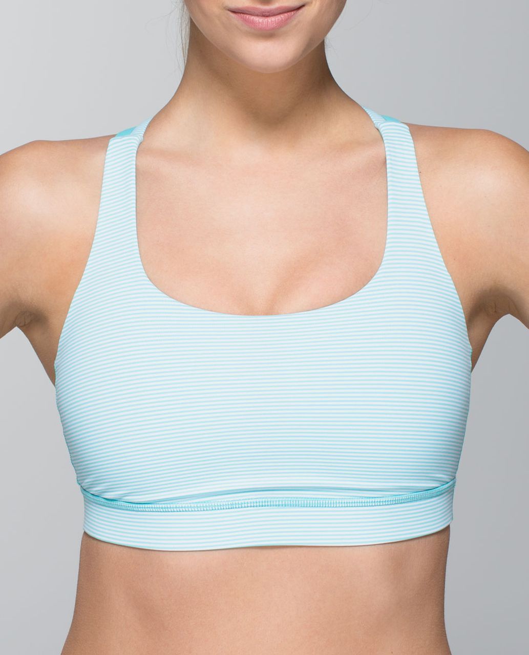 Lululemon Energy Bra - Tonka Stripe Angel Blue White / Angel Blue