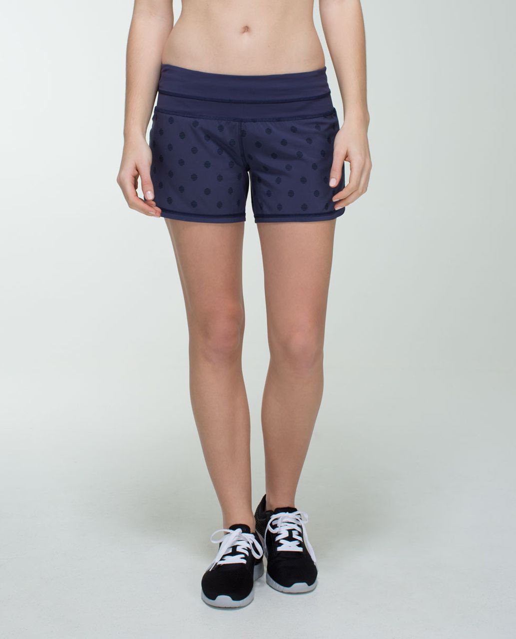 Lululemon Groovy Run Short *4-way Stretch - Stripe Dot Printed Cadet Blue / Cadet Blue