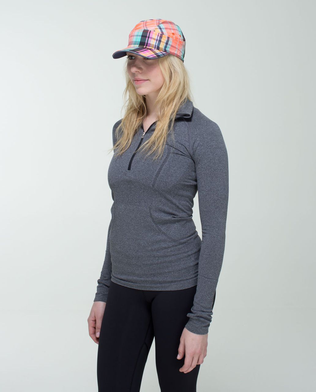 Lululemon Faster Than The Wind Run Hat - Rad Plaid Very Light Flare Reflective / Cadet Blue