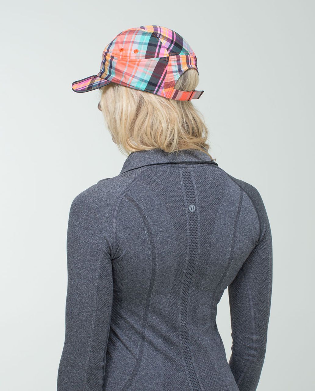 Lululemon Faster Than The Wind Run Hat - Rad Plaid Very Light Flare Reflective / Cadet Blue