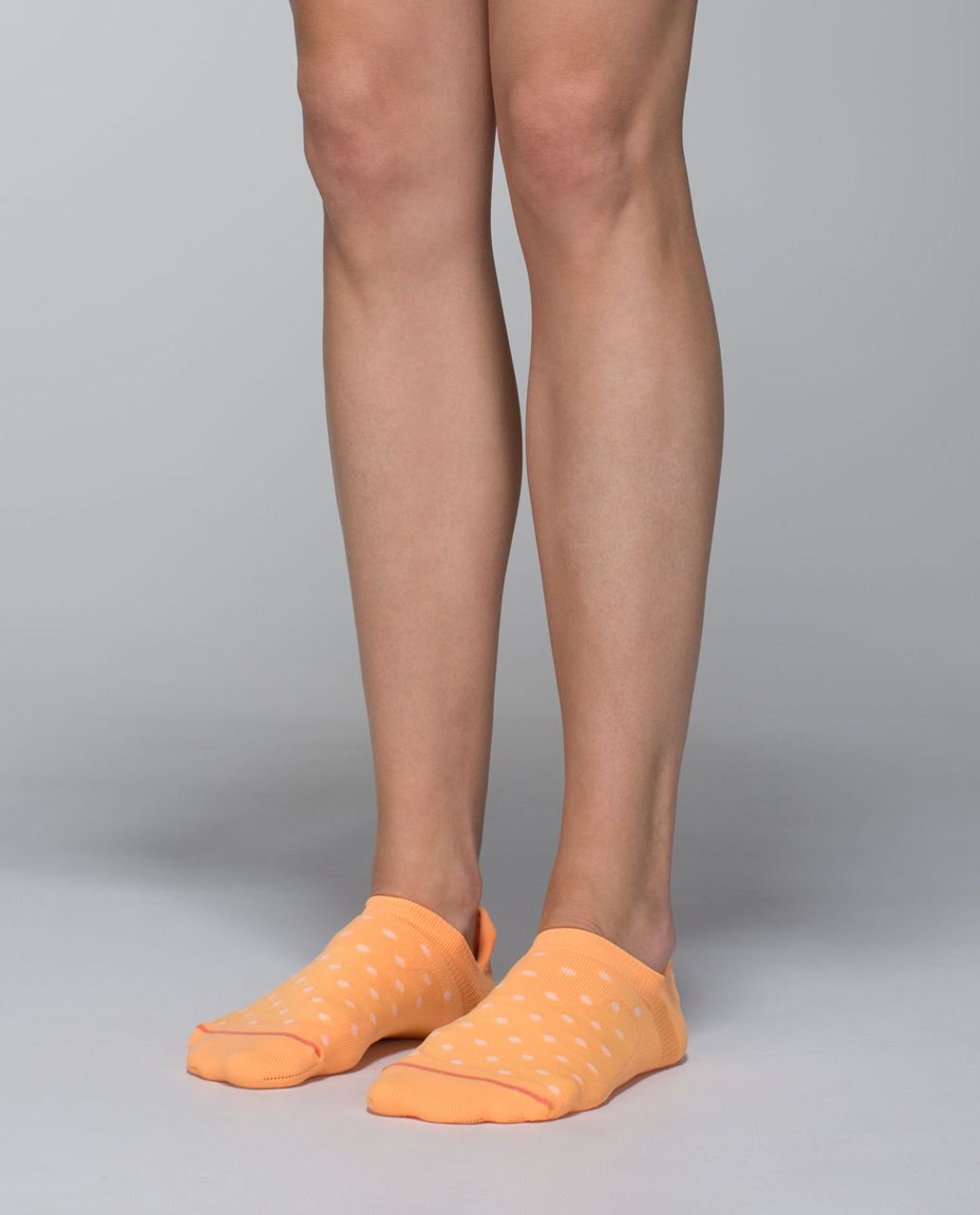 Lululemon Women's Ultimate No Show Run Sock *Ergo Toes - Polka Dot Creamsicle Pop