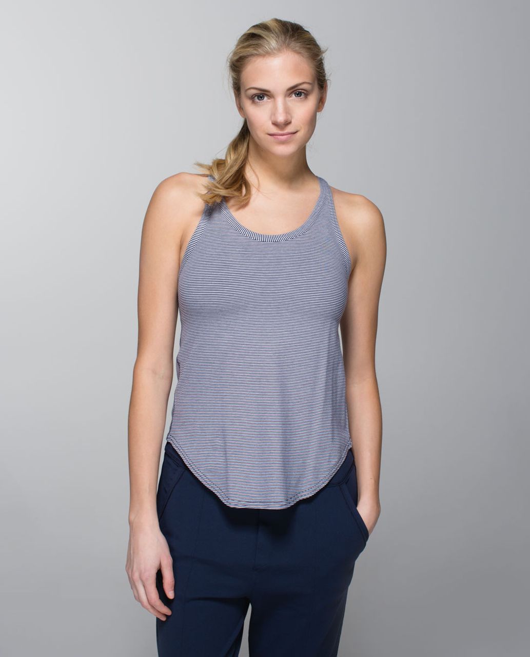 Lululemon Tuck & Flow Tank - Tonka Stripe Cadet Blue White - lulu fanatics