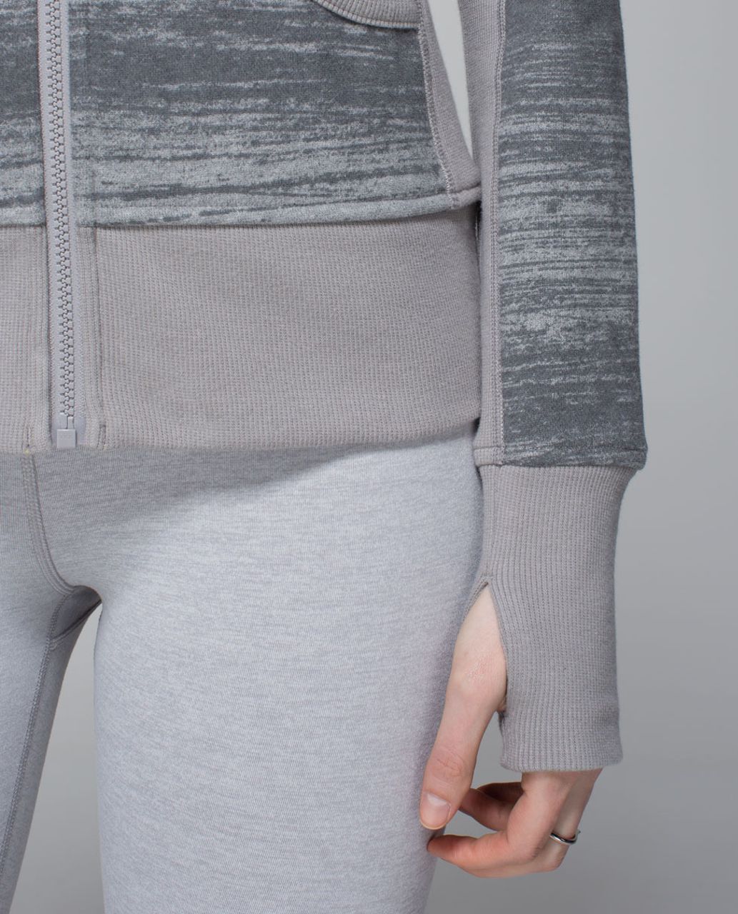 Lululemon Scuba Hoodie II - Righteous Stripe Heathered Medium Grey / Ambient Grey