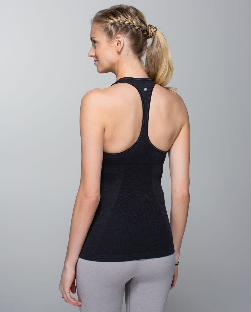 Lululemon Ebb and Flow Racerback Sports Bra REVERSIBLE Gray Black