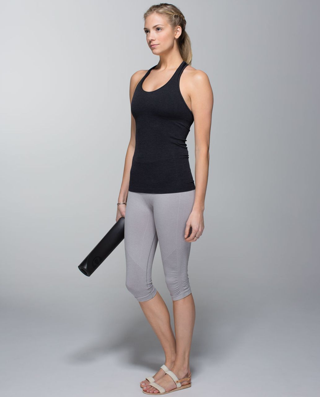 Lululemon Ebb & Flow Racerback Tank (First Release) - Heathered Black -  lulu fanatics