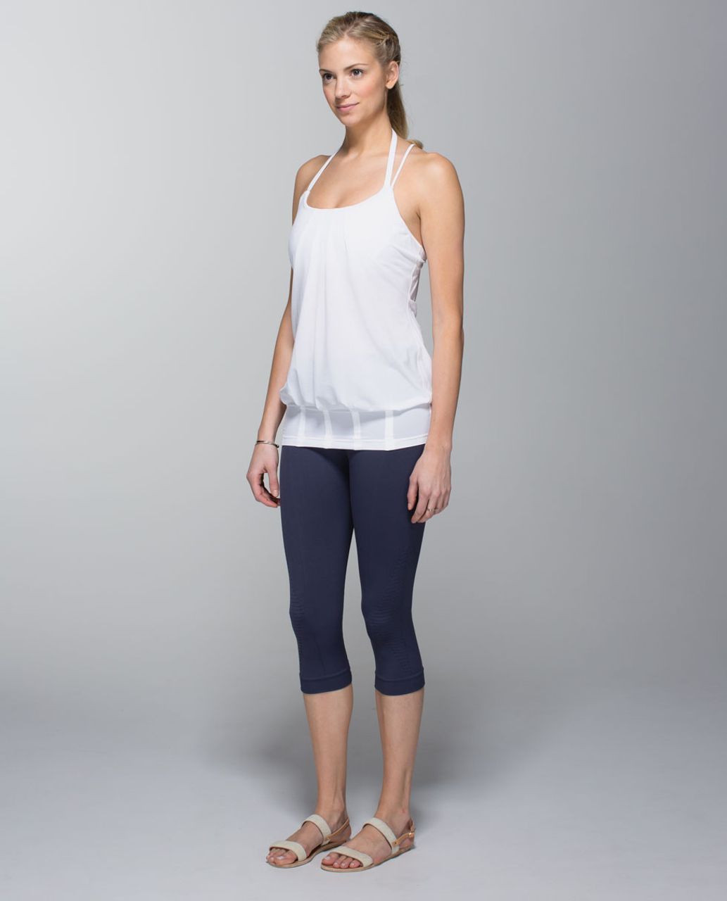 Lululemon In The Flow Crop II *Pattern - Cadet Blue