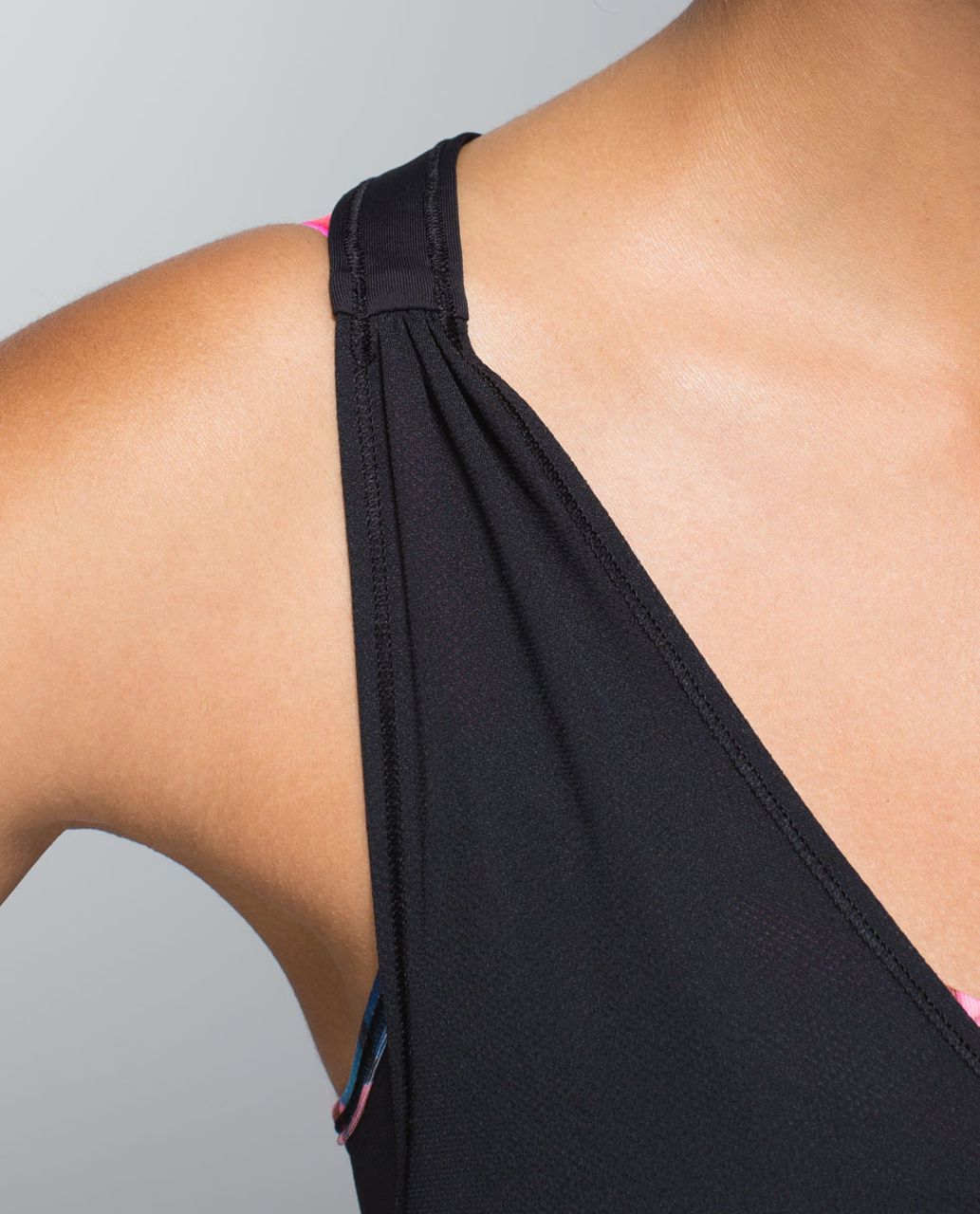 Lululemon Breathe & Flow Tank - Black / Secret Garden Pow Pink Light