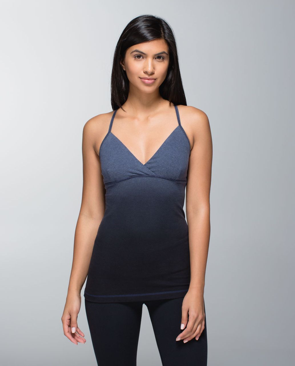 Lululemon Satya Tank - Heathered Cadet Blue / Black