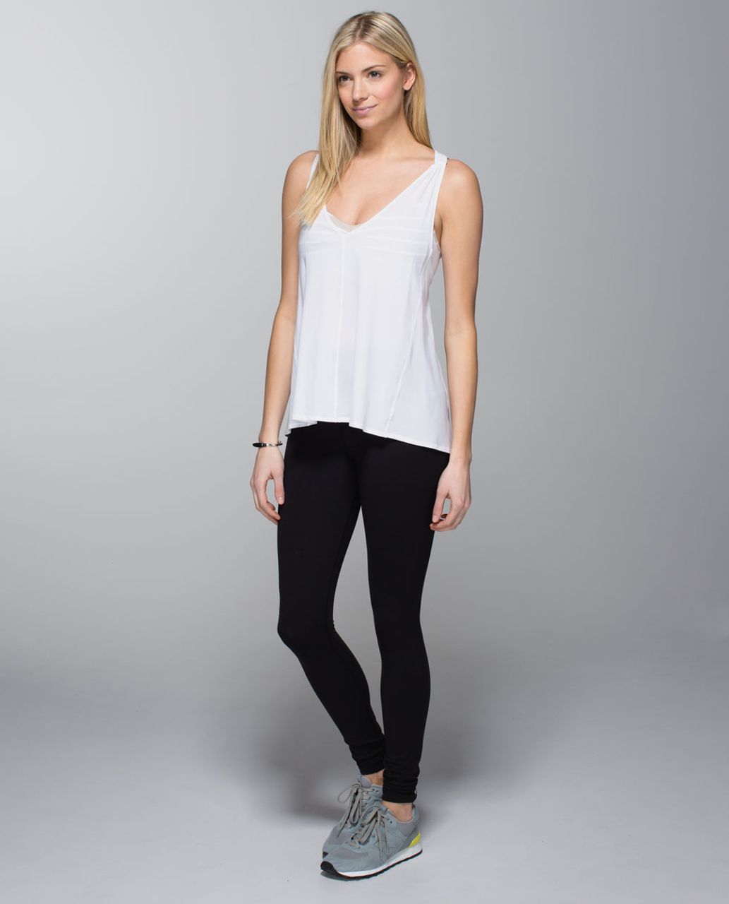 Lululemon Breathe & Flow Tank - White / Deauville Stripe Heathered Cashew White