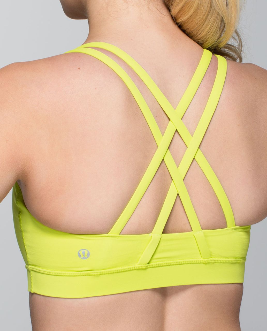 Lululemon Women's Energy Bra Sportsbra Antidote Yellow Strappy Yoga Size 4