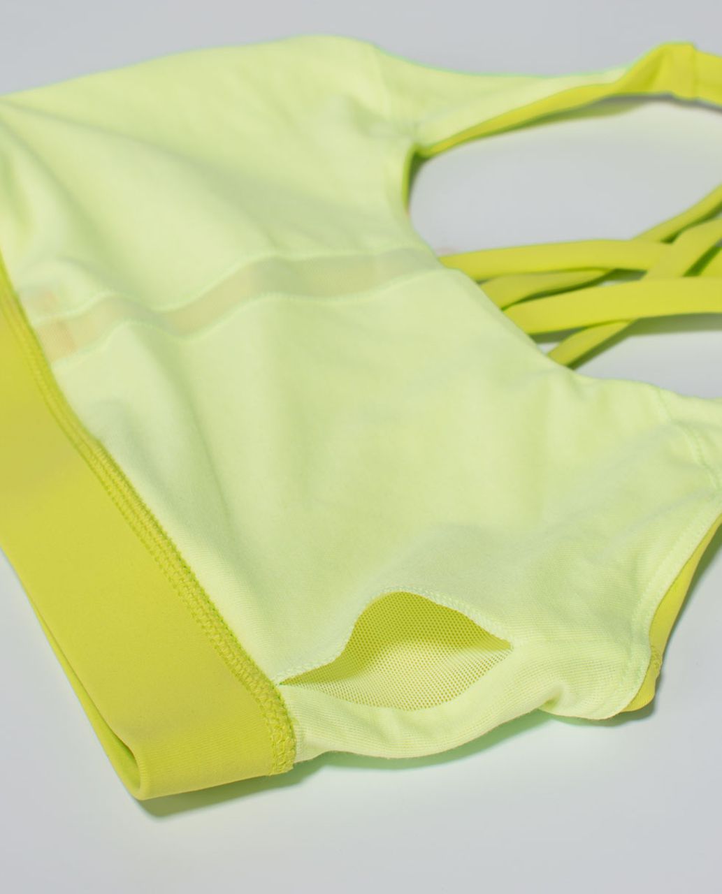 Lululemon Women's Energy Bra Sportsbra Antidote Yellow Strappy Yoga Size 4