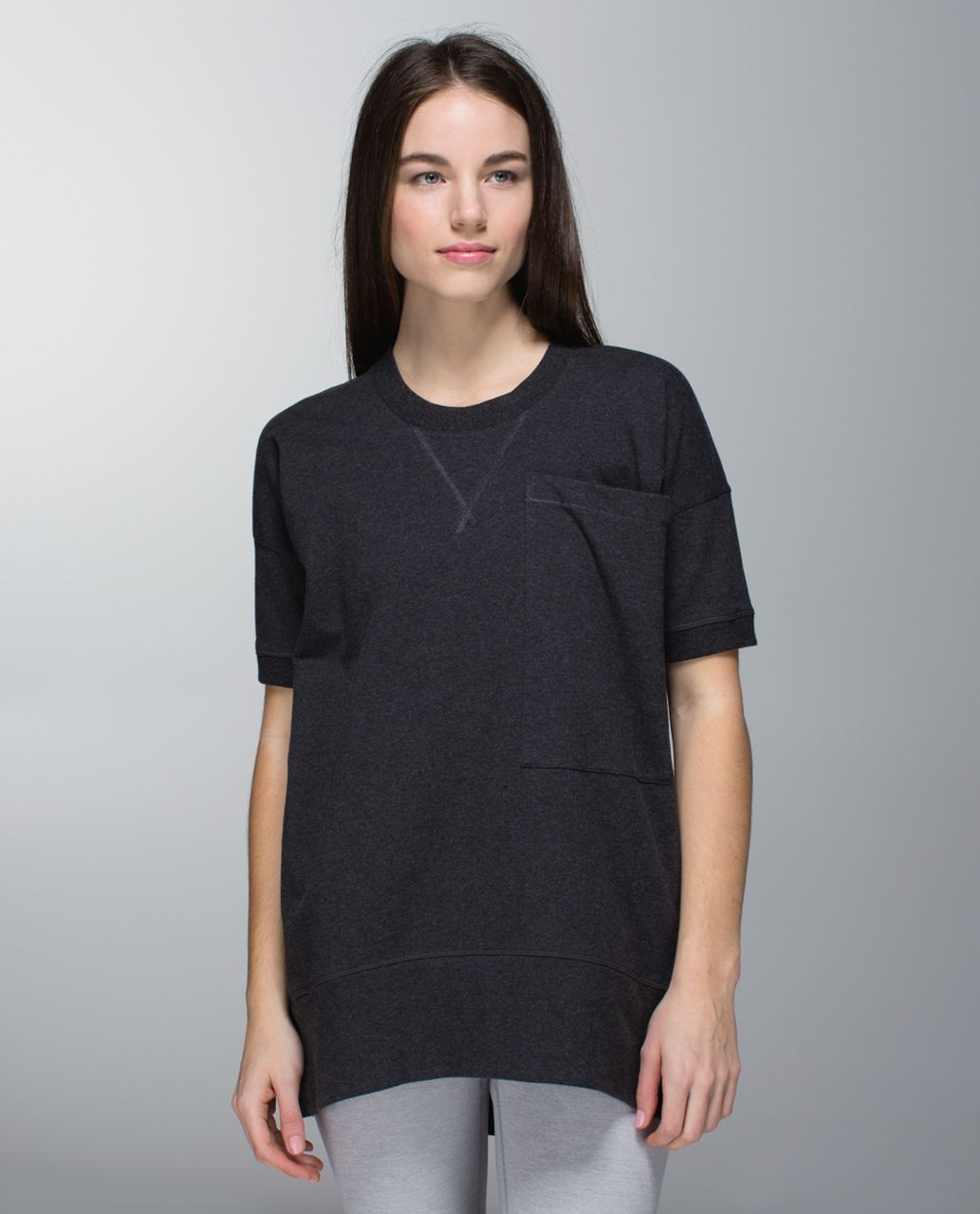 Lululemon Mudra Sweatshirt - Heathered Black - lulu fanatics