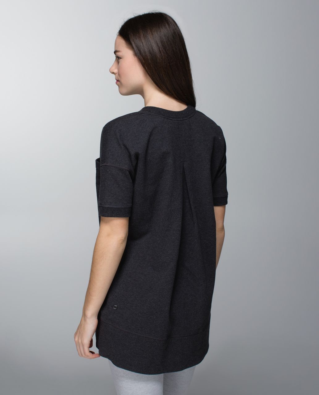 Lululemon Mudra Short Sleeve Sweatshirt Dark Gray Women's Size 6