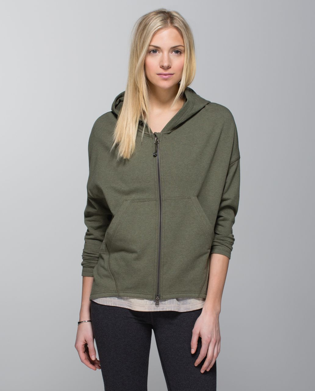 Lululemon Hold Your Om Hoodie - Heathered Fatigue Green