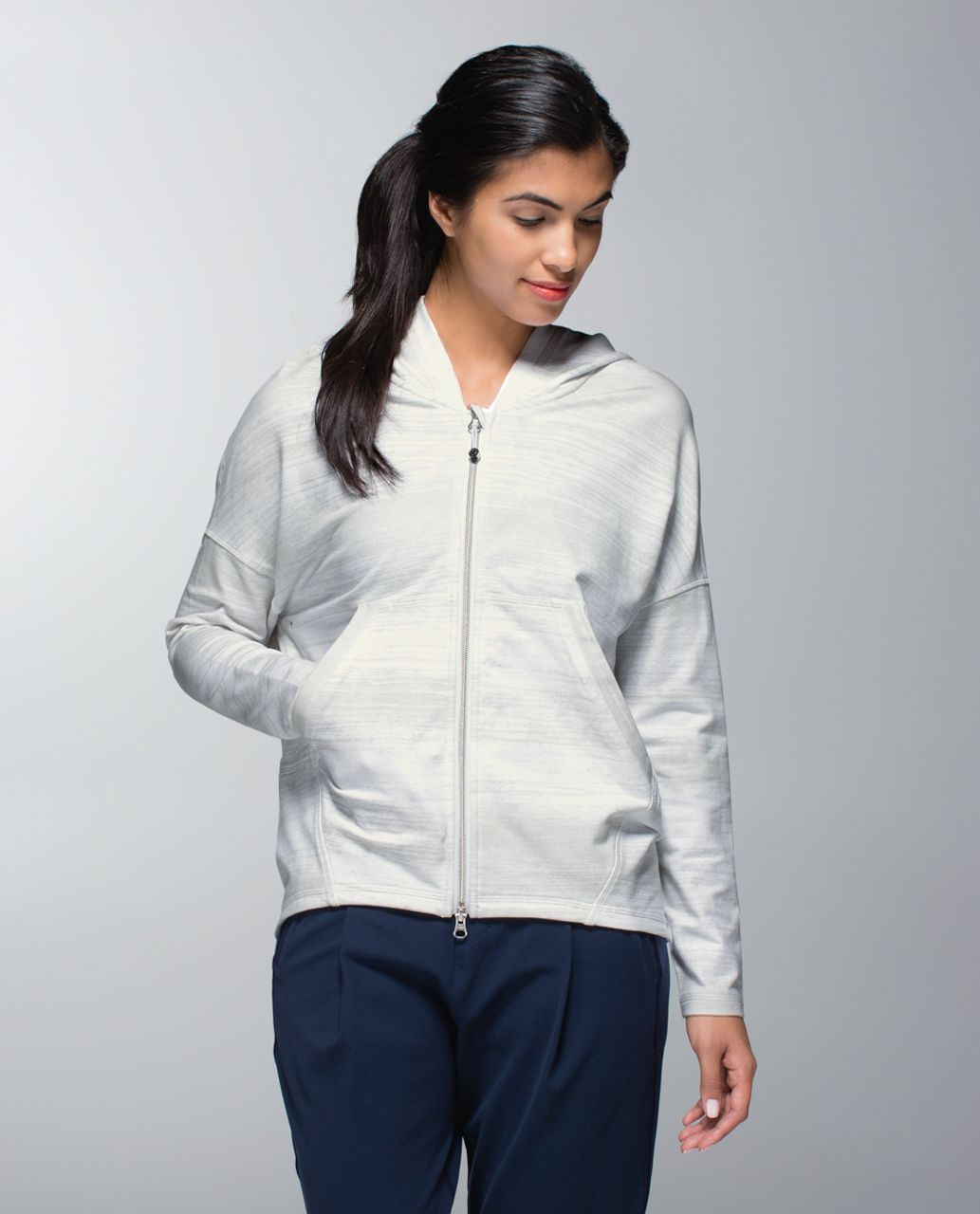 Lululemon Hold Your Om Hoodie - Righteous Stripe White / White