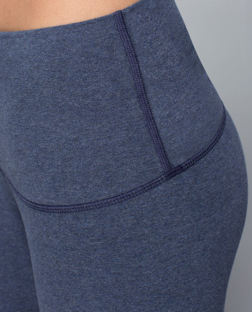 Lululemon Wunder Under Crop (Roll Down) *Cotton - Heathered Cadet Blue