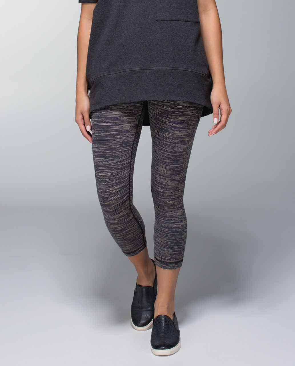 Lululemon Wunder Under Crop - Wee Are From Space Black Cashew / Black