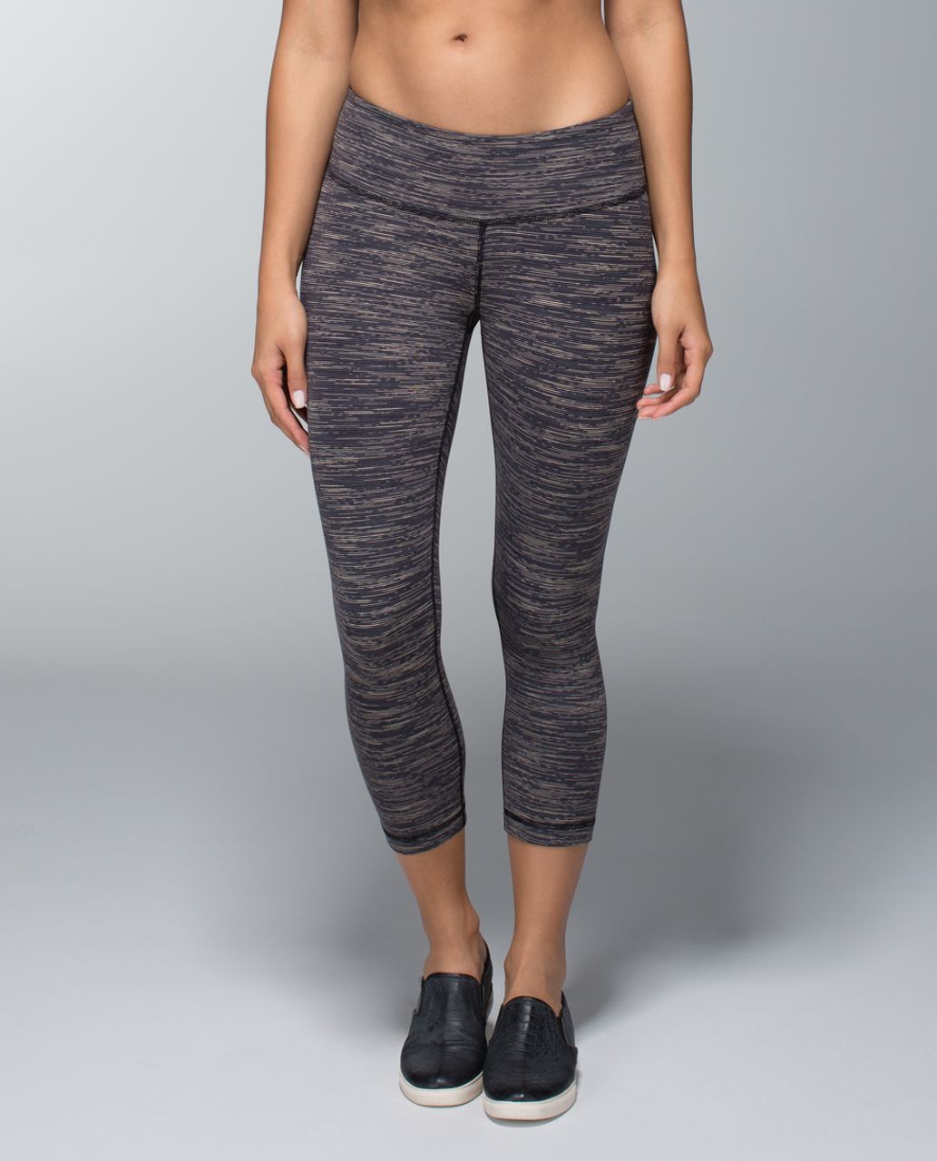 Lululemon Wunder Under Crop - Wee Are From Space Black Cashew / Black