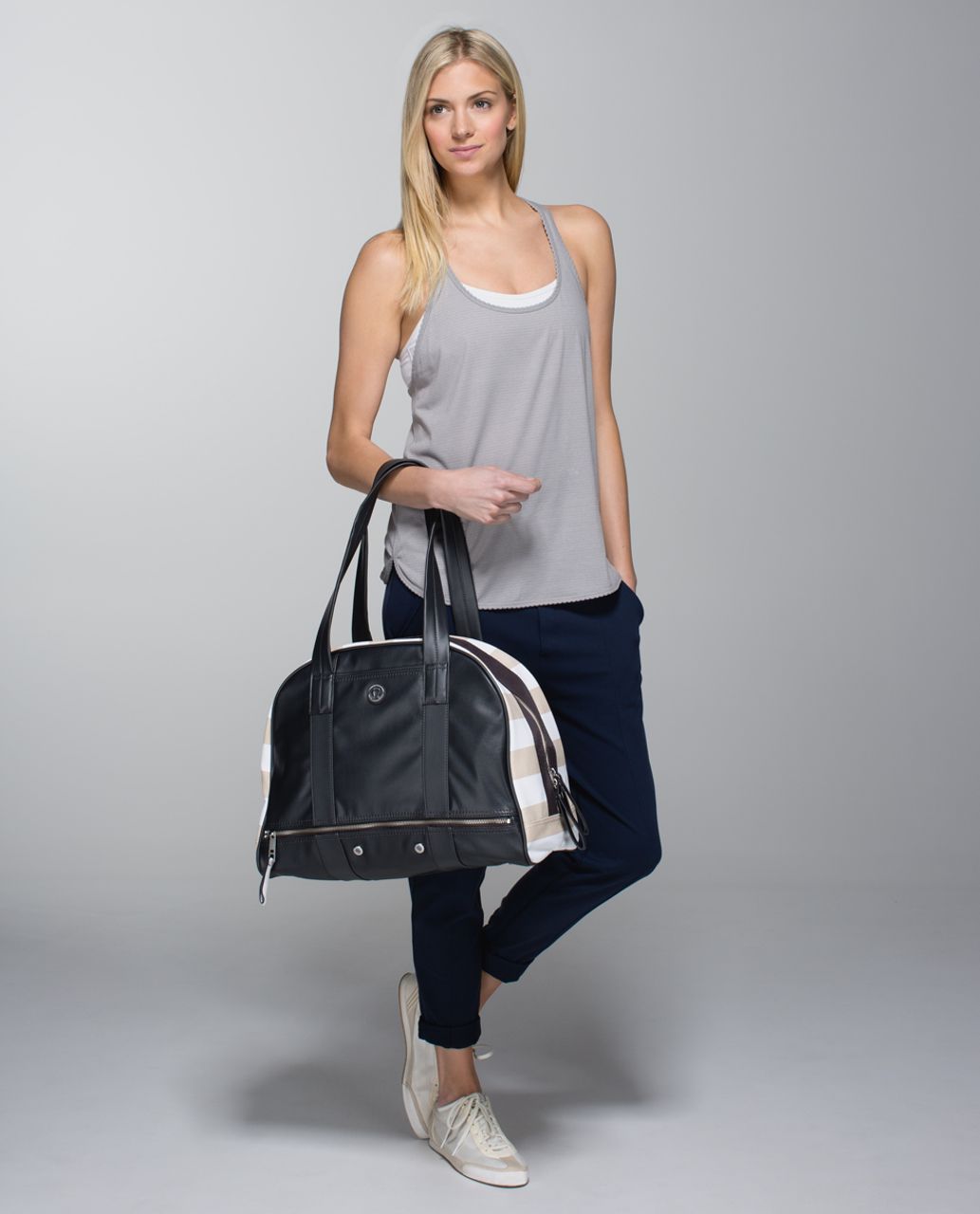 Lululemon Om for All Bag *Canvas - Beach Stripe Printed Cashew White / Soot