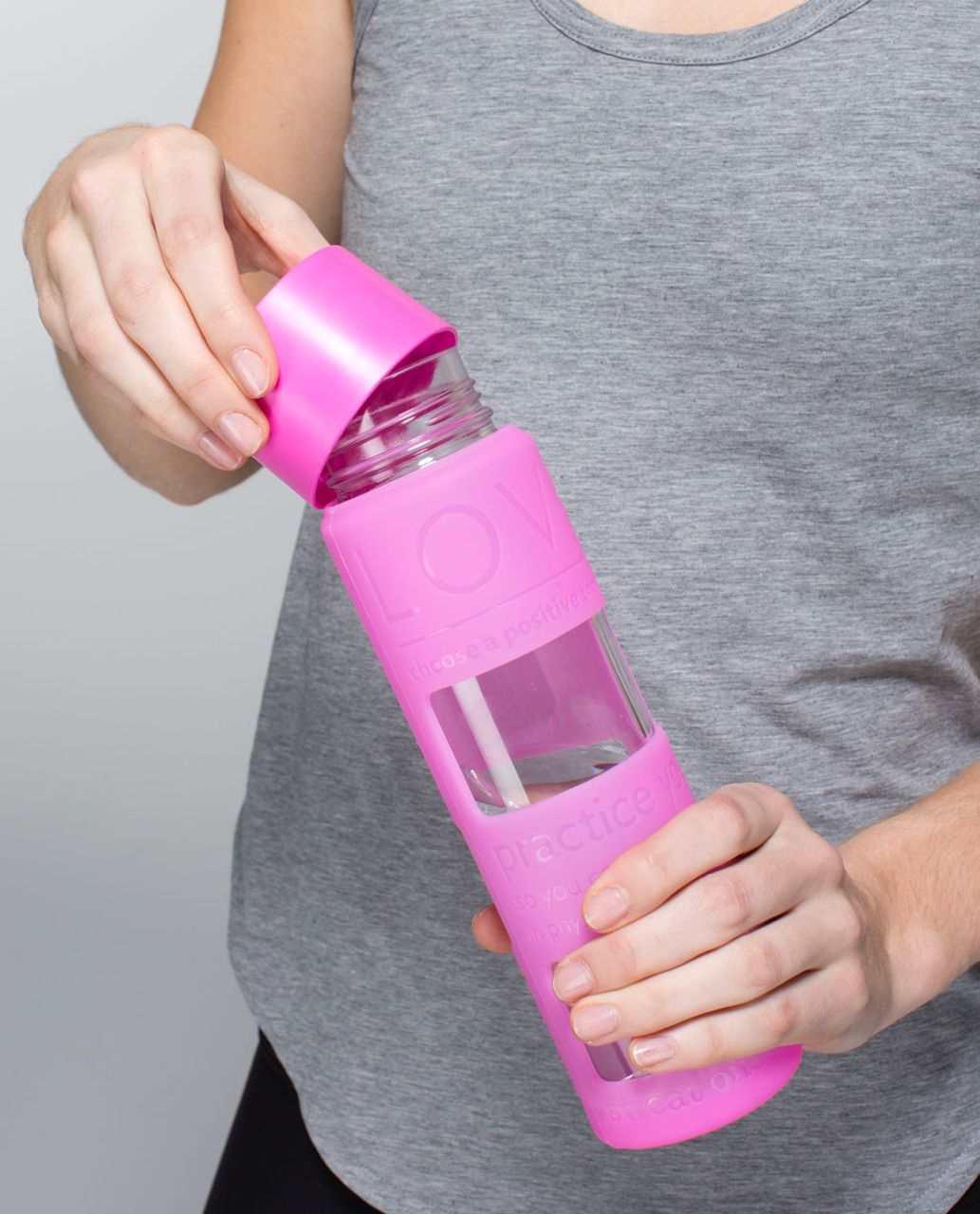 Lululemon Pure Focus Glass Water Bottle - Pow Pink Light