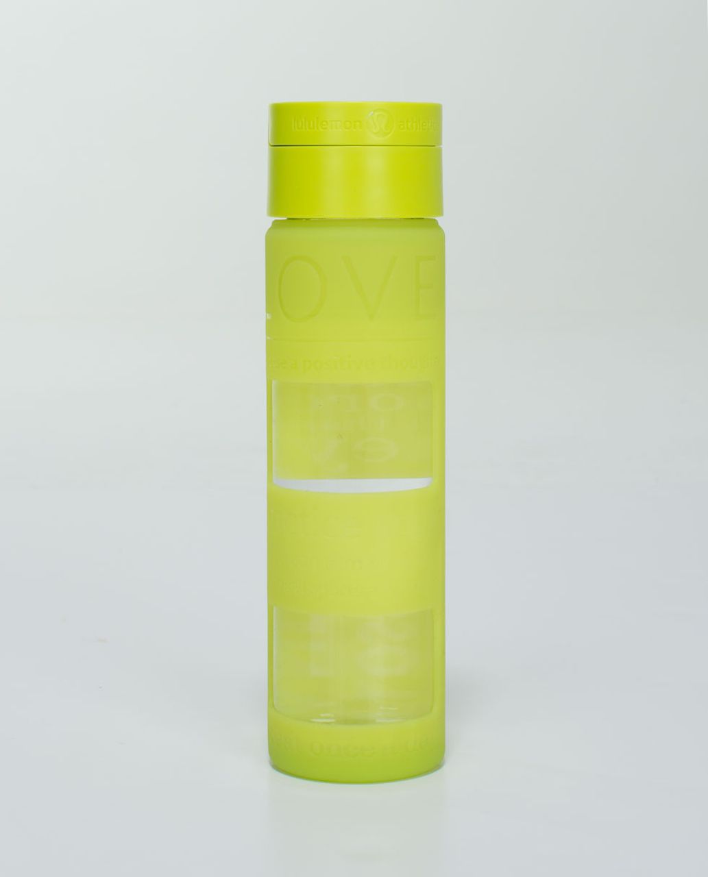 Lululemon Pure Focus Water Bottle Glass Mint Green Menthol Silicone Sleeve  18oz