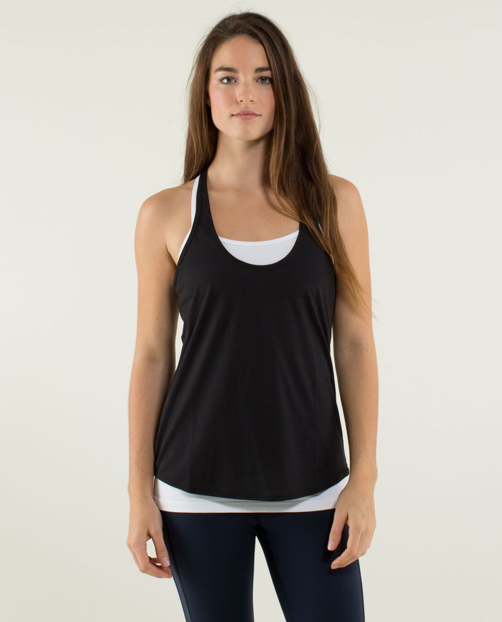 DZOJCHEN - Black Brushed Mesh Tank