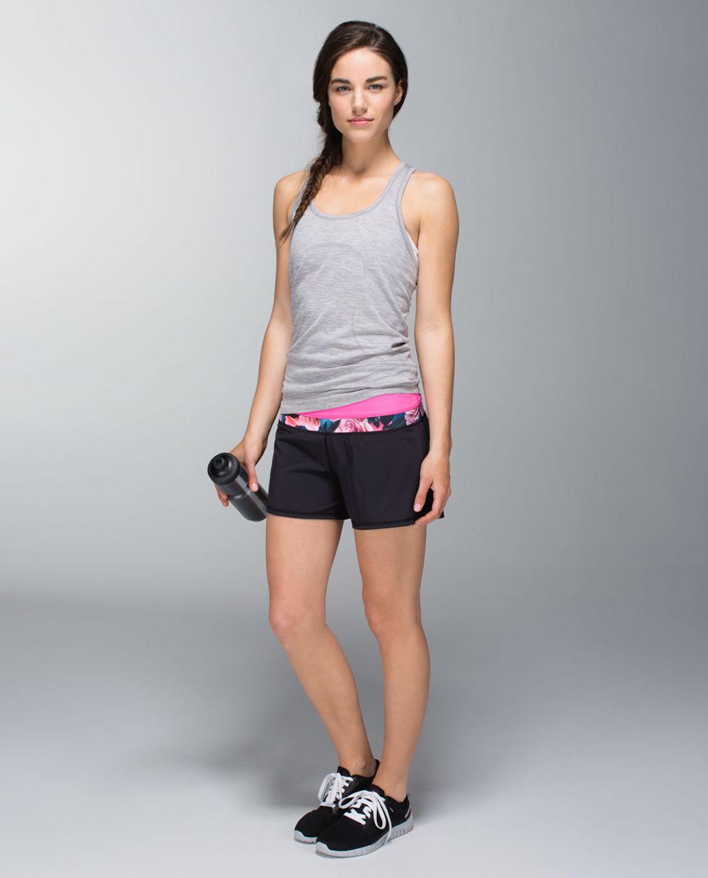 Lululemon Groovy Run Short *4-way Stretch - Black / Pow Pink Light / Secret Garden