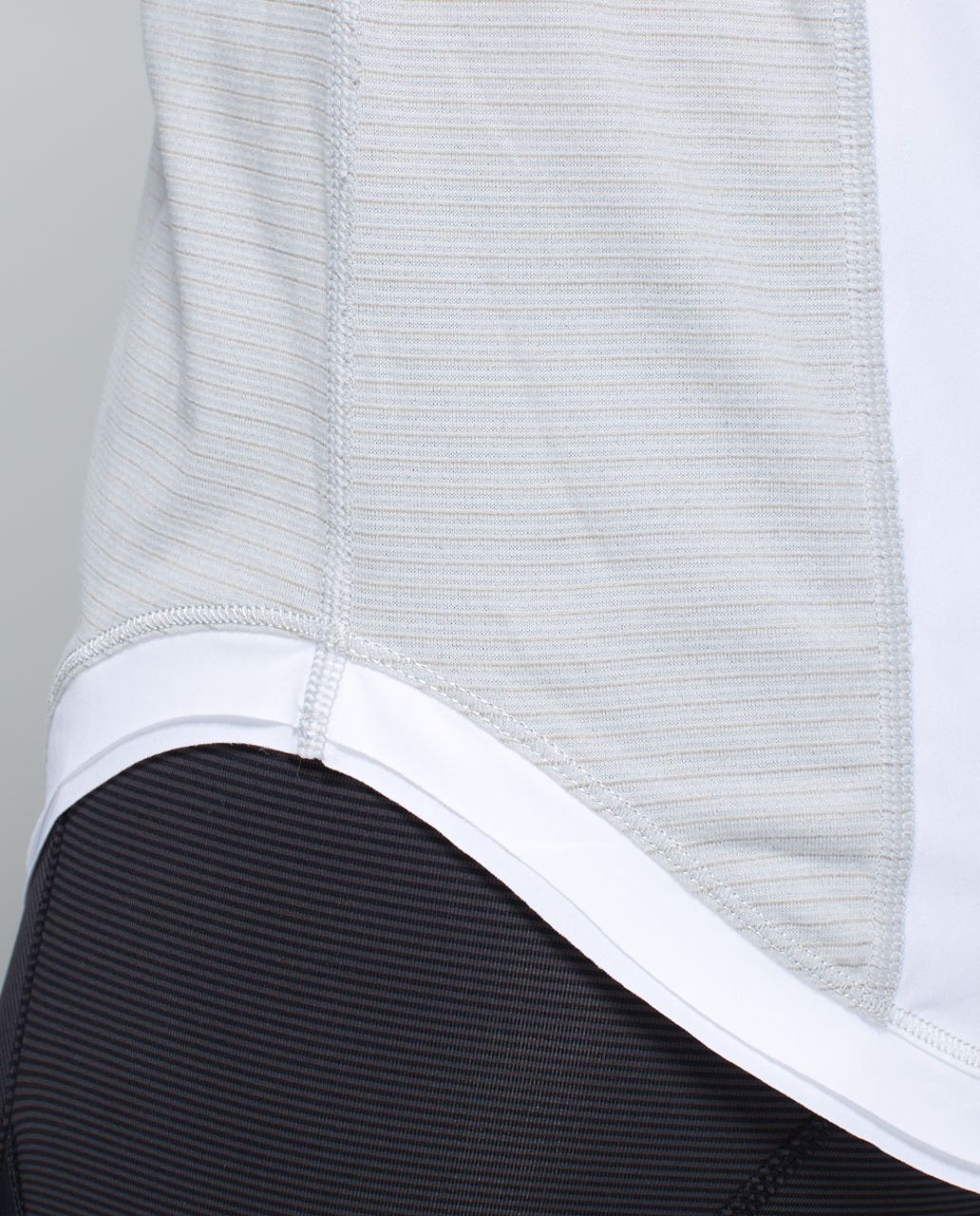 Lululemon Lightened Up Long Sleeve - Heathered Light Grey / White