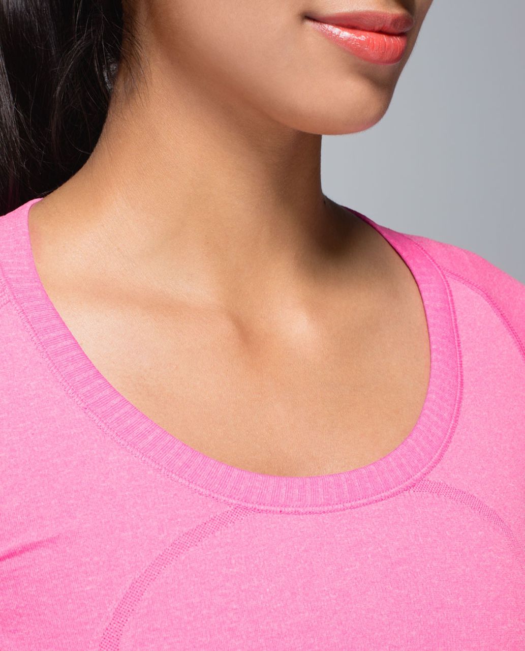 Lululemon Run:  Swiftly Tech Long Sleeve Scoop *Ruched - Heathered Pow Pink Light