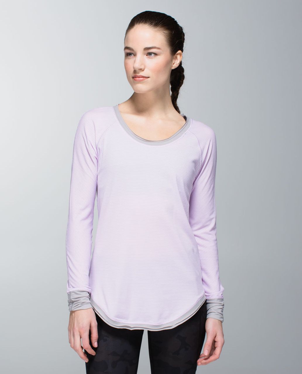 Lululemon Lightened Up Long Sleeve - Heathered Pretty Purple / Ambient Grey