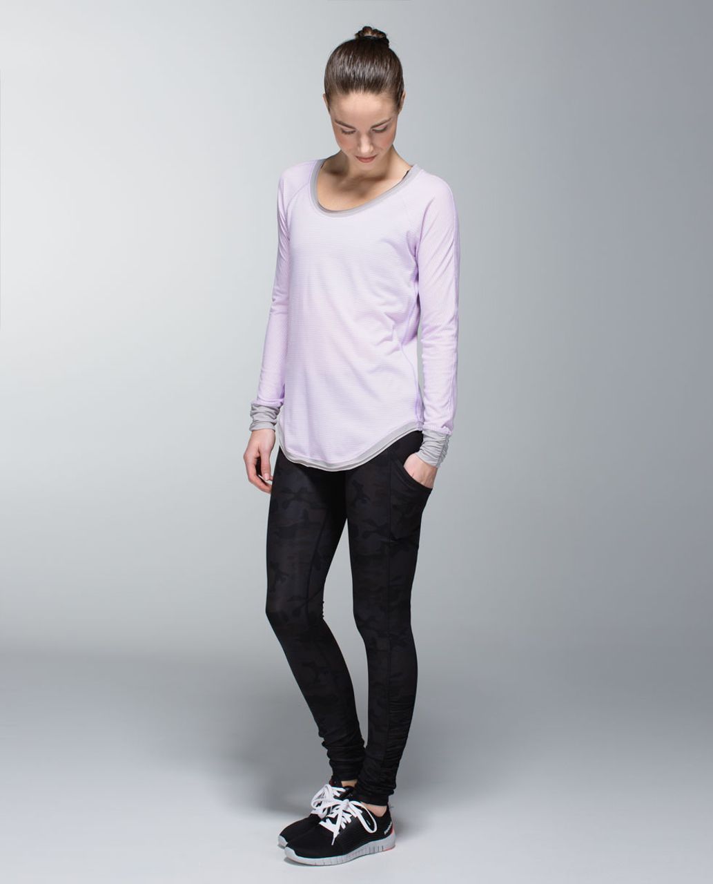 Lululemon Lightened Up Long Sleeve - Heathered Pretty Purple / Ambient Grey