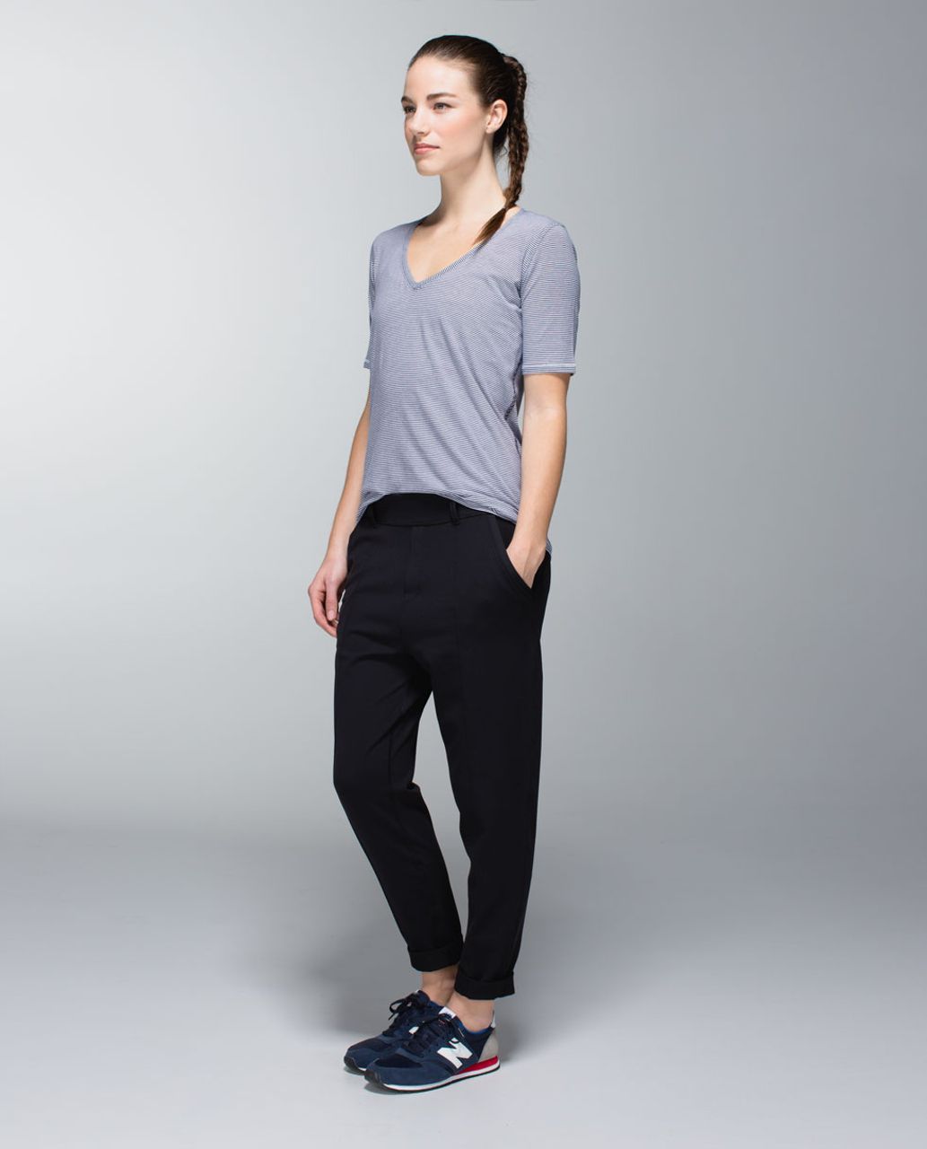 Lululemon Go Go V - Tonka Stripe Cadet Blue White