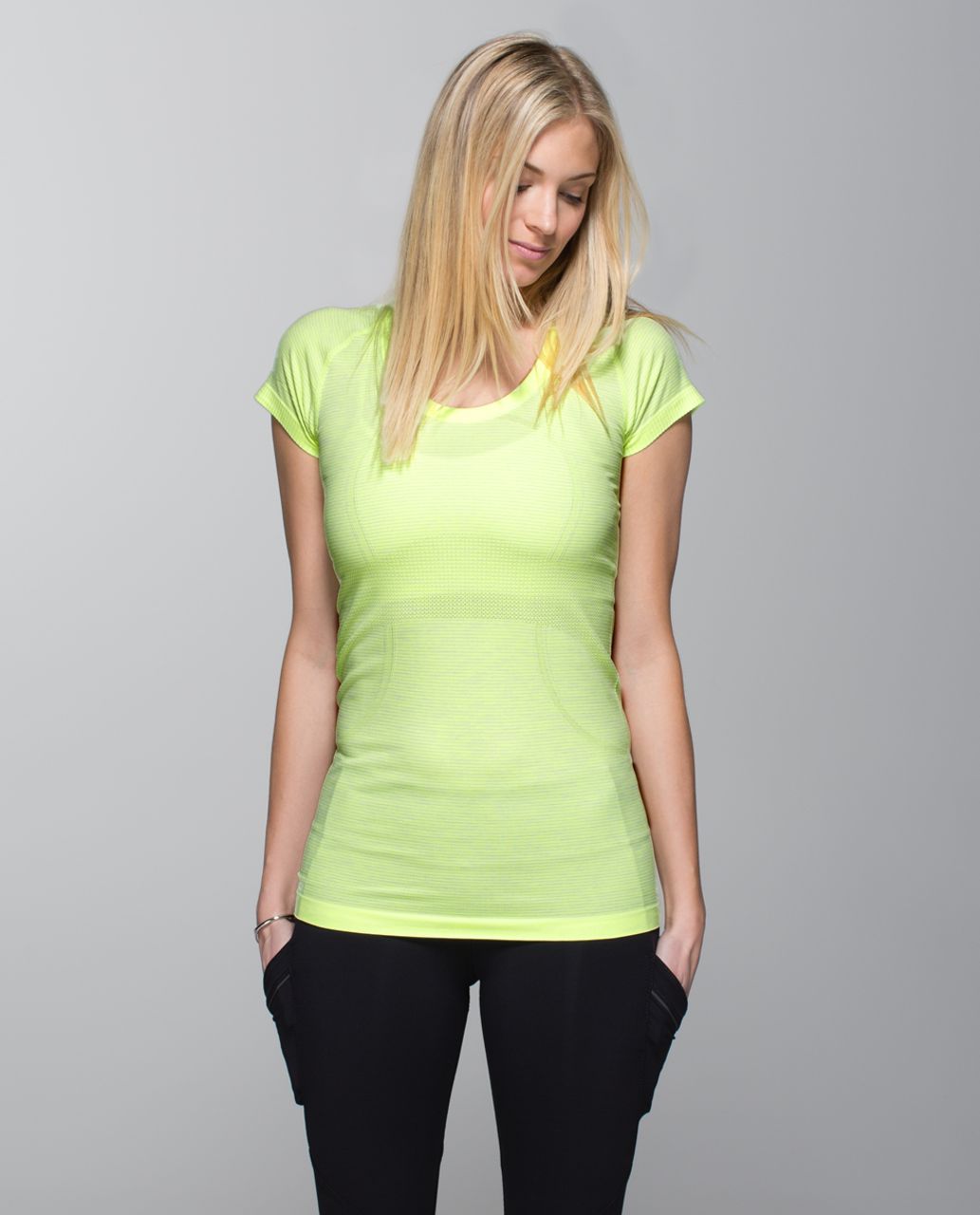 Lululemon Run:  Swiftly Tech Short Sleeve Scoop - Heathered Clear Mint