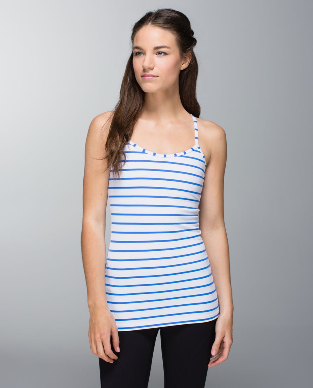 Lululemon Power Y Tank *Luon - Deauville Stripe Pipe Dream Blue